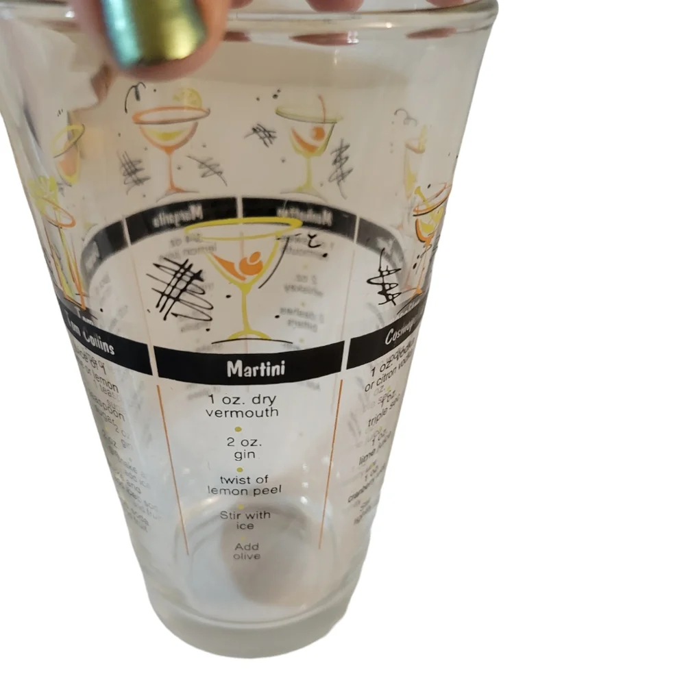 Libbey Cocktail Recipe Shaker Glass